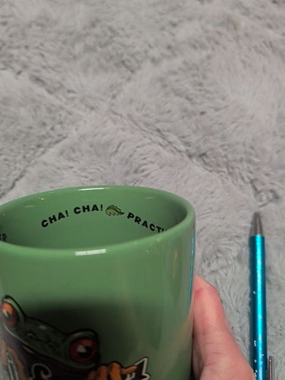 Green Cha! Cha! 1999 Rainforest Cafe Mug, 4" x 4.5"