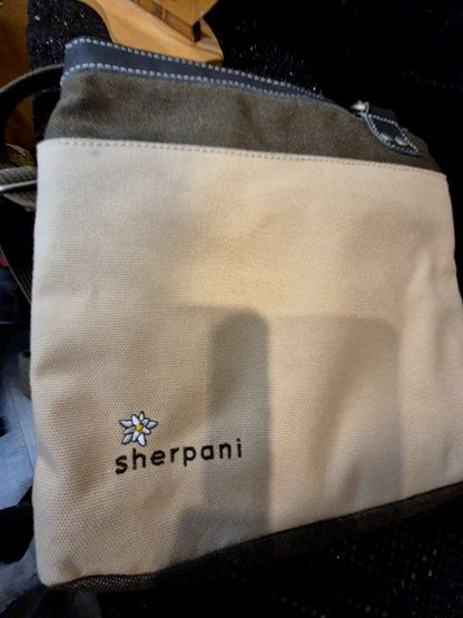 Tan & Brown Sherpani Purse, 10" × 10"