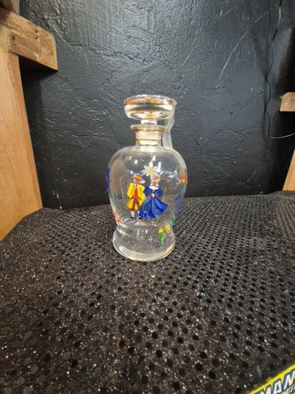 Vintage Handpainted Glass Bottle