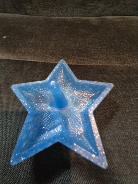 Blue w/ silver glitter Resin Star Ring/ trinket dish