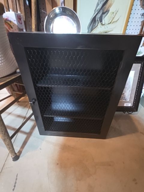 Black wall curio cabinet