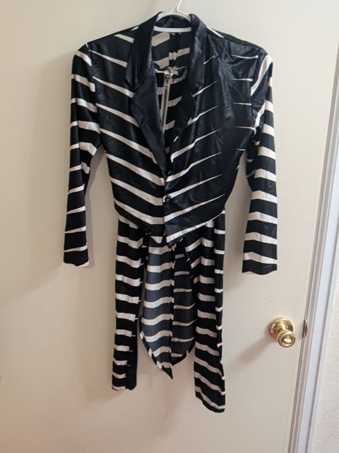 Black & White Handmade Striped Costume