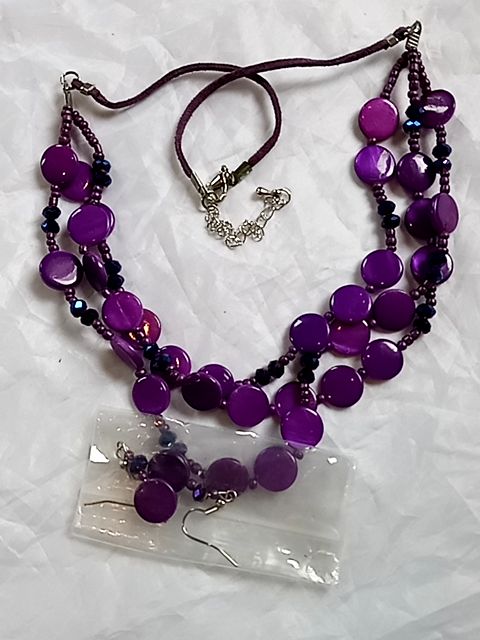 Purple  Beaded necklace