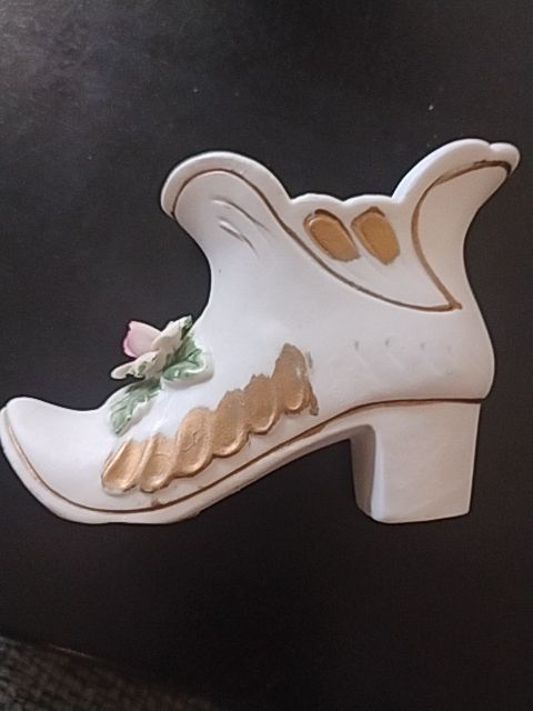 White Pink  Porcelain Bisque Shoe