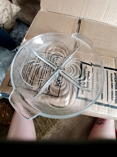 Mussel dish depression glass