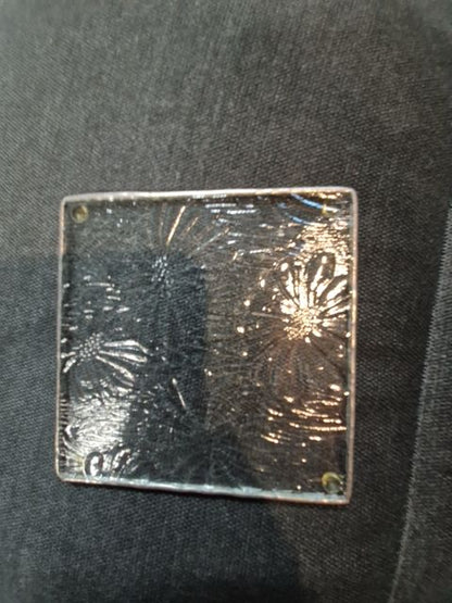 Pressed Glass Flower Coasters, 4"