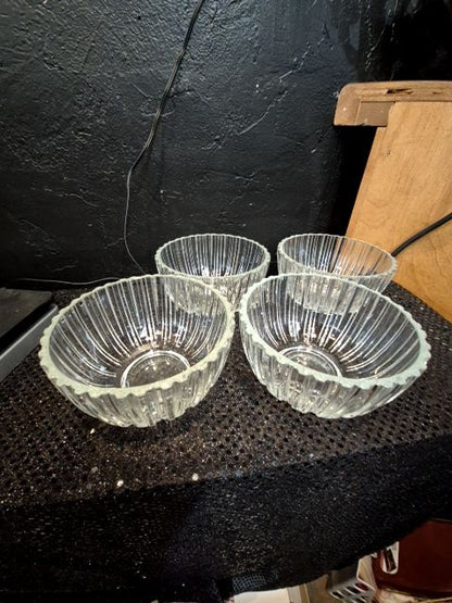 Clear  Glass Bowls, Set of 4, 5"