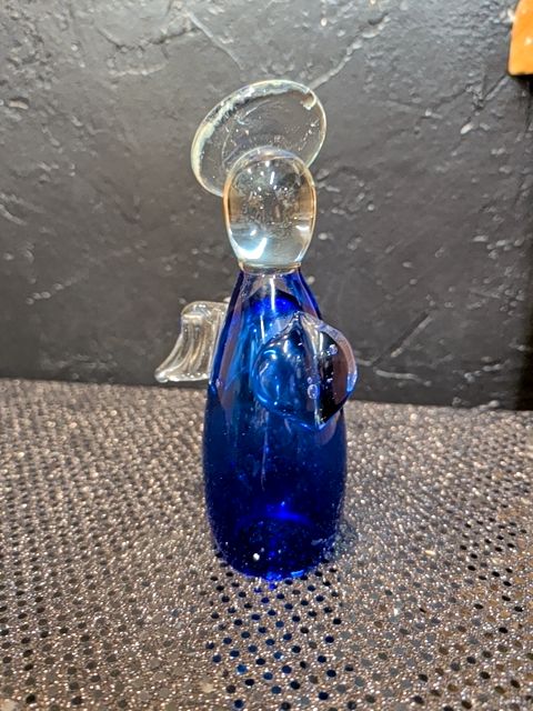 Vintage Murano Styled Venetian Glass Cobalt Blue 8" Angel Figurine