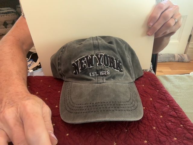 Charcoal  New York Cap, fabric adjustable