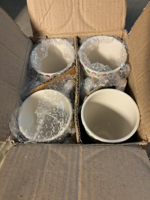 Set of 4 hand painted Christmas mugs