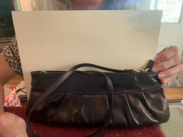 Black ALDO Leather clutch w/ Strap, 11 1/2 x 5