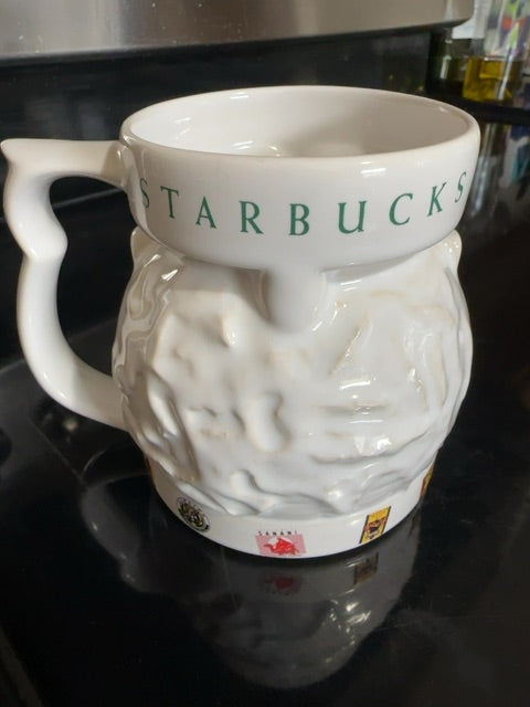 Starbucks Around the World Globe White Ceramic Chubby Travel Mug - NO LID