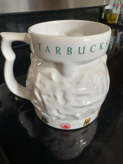 Starbucks Around the World Globe White Ceramic Chubby Travel Mug - NO LID