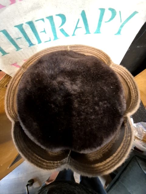 Brown & Tan Vincent de Koven Original Vintage Brown w/Tan Faux Fur Hat
