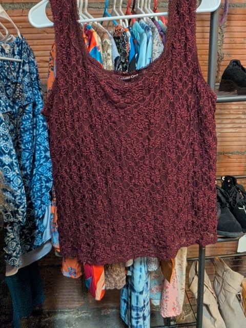 Coldwater Creek Red Lace Tank Size XL