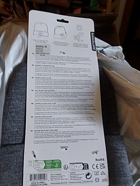 Gray Kikkerland From Kohl's Light Up Beanie, One Size Fits Most