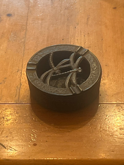 Dragonfly art deco ashtray, 5” W x 2” T