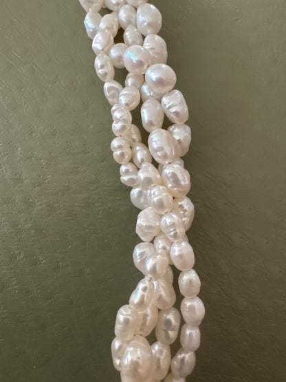 3 strand freshwater pearl choker
