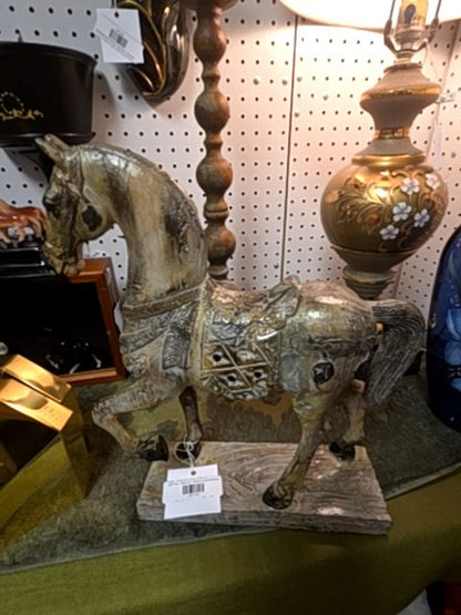 Beige  beaudette horse sculpture, 13" x 14"