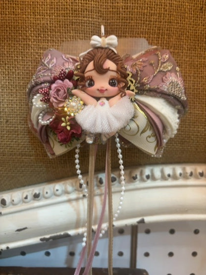 MysticalCreationsByMaira Handcrafted Clay doll bow