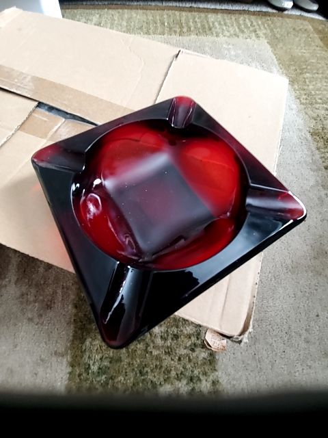 Anchor Hocking ruby red ashtray