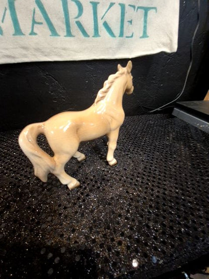 Tan  Porcelain Horse, 5.5" × 5"