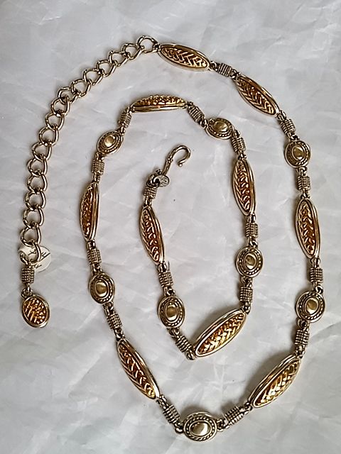 Gold  Mixed metal chain belt