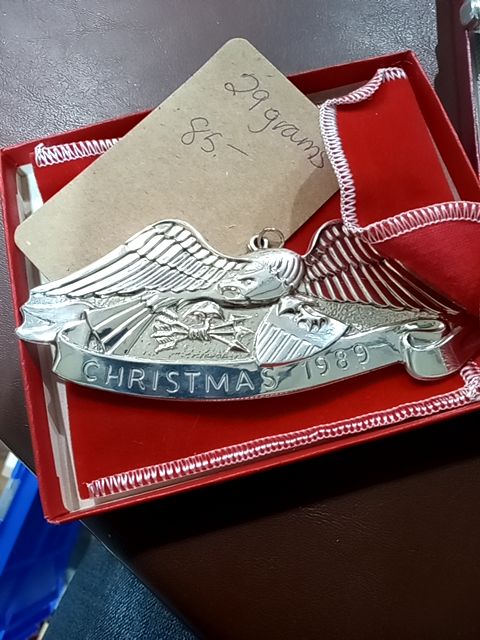 Vintage sterling silver Ghorham eagle ornament