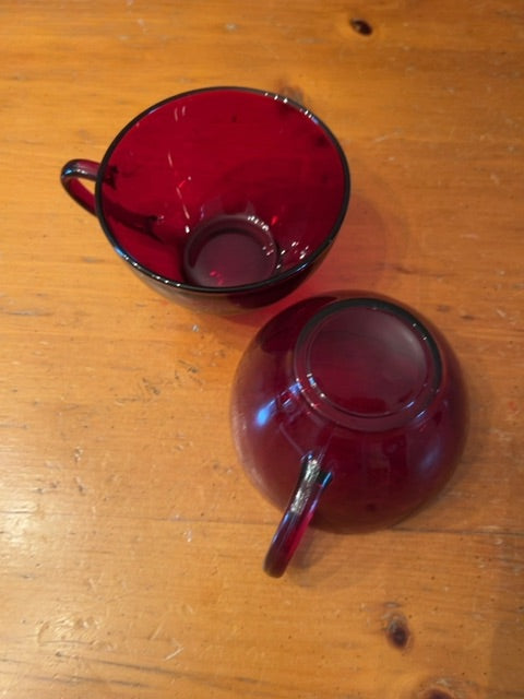 Vintage Ruby Red Glass cups