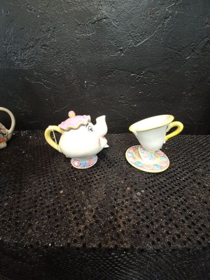 Disney Mrs. Potts & Chip Teacup Ceramic Figures