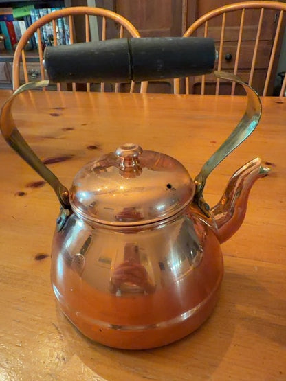 Vintage copper tea kettle