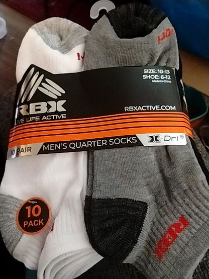 Multi RBX Men's Socks, 10 pack