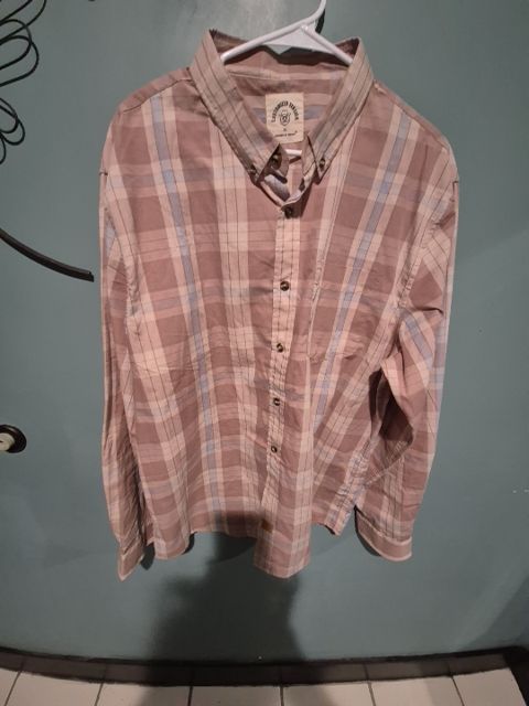 Brown Plaid Customized Version Designed By Dubinik Western Dress Shirt, XL