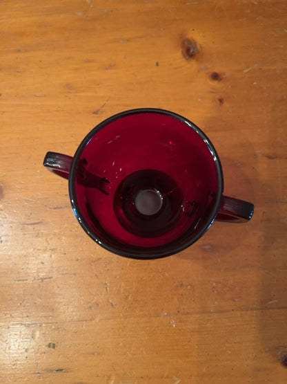 Vintage Ruby Red Glass sugar bowl