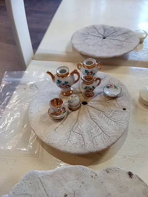 7 pc porcelain doll tea set