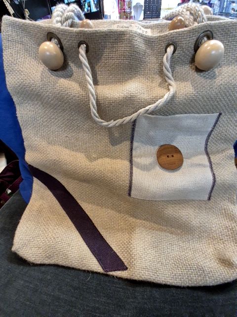 Tan Pishtani Flax-linen Bag, 18" × 19"