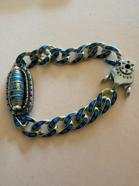 Mantra nine-eyed Dzi rotating mediation bracelet