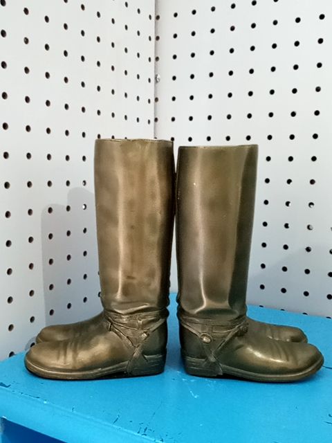 Bronzetone  Dezine Boots Bookends AS-IS, Medium