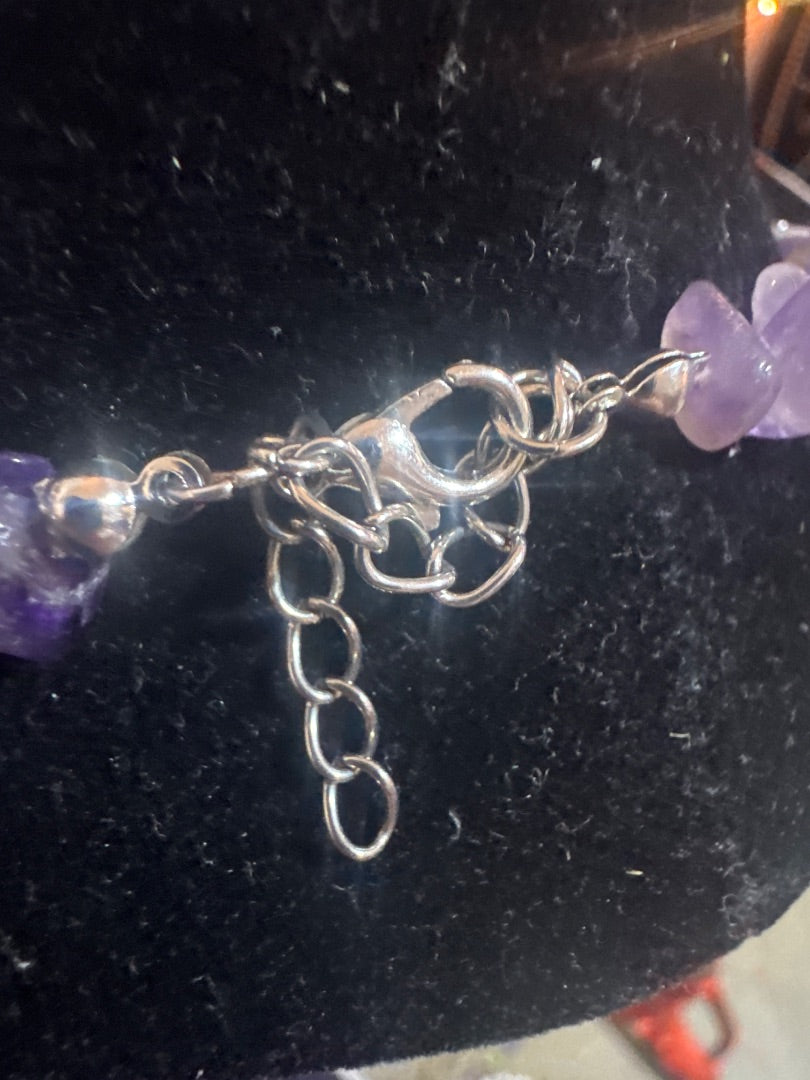 Amethyst chip and sterling necklace