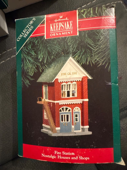 Hallmark ornament “fire station”.