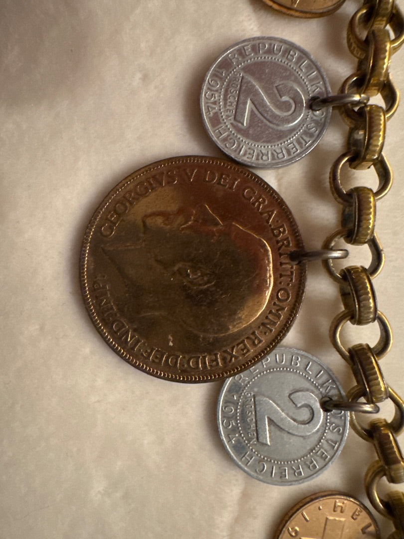 Coro Coin Charm Bracelet