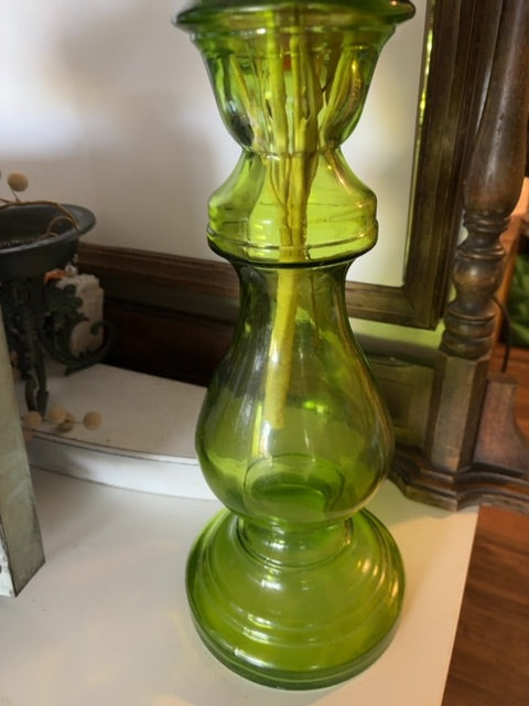 Green  Large Bohemian Vase.