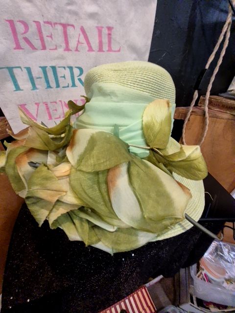 Green Untied Hatters Cap & Millery Green Kentucky Derby Hat