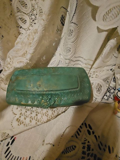 green/jade  celluloid dresser box