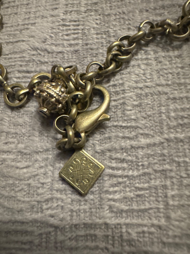 Teal&Silver Tasseled Necklace