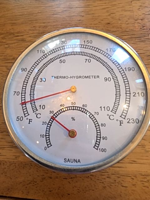 Thermo-Hygrometer Sauna, 5" dia