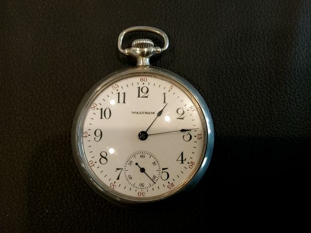 SILVER Waltham Working Pocket Watch, 16 Size