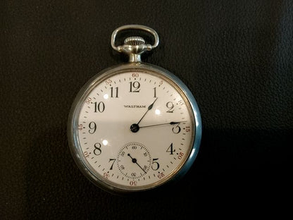 SILVER Waltham Working Pocket Watch, 16 Size