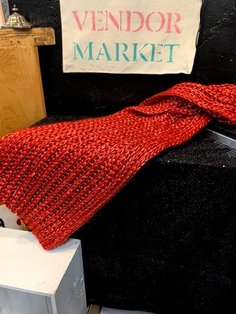 Red Knit Infinity Scarf