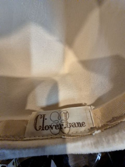 Ivory Clover Lane Ivory Felt Hat with Ivory ribbon & bow
